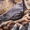 Hastings Home Heavy Fleece Blanket with Pair of Wolves Pattern 8-pound Faux Mink Blanket for Bed (74-in x 91-in) 340171QMO